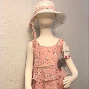3pcs. W. hat/girl/2 color-Pink t-5 & Yellow T-4